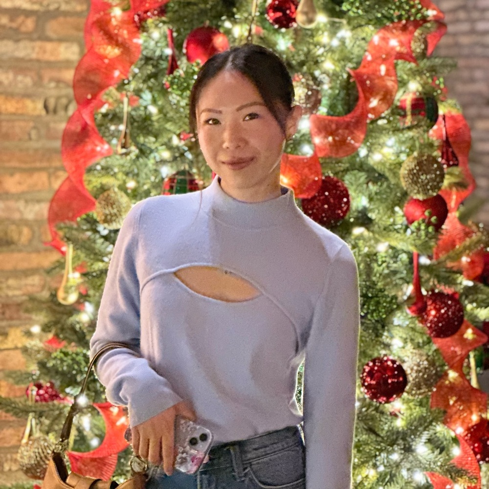 INTERMIX 100% cashmere cutout sweater